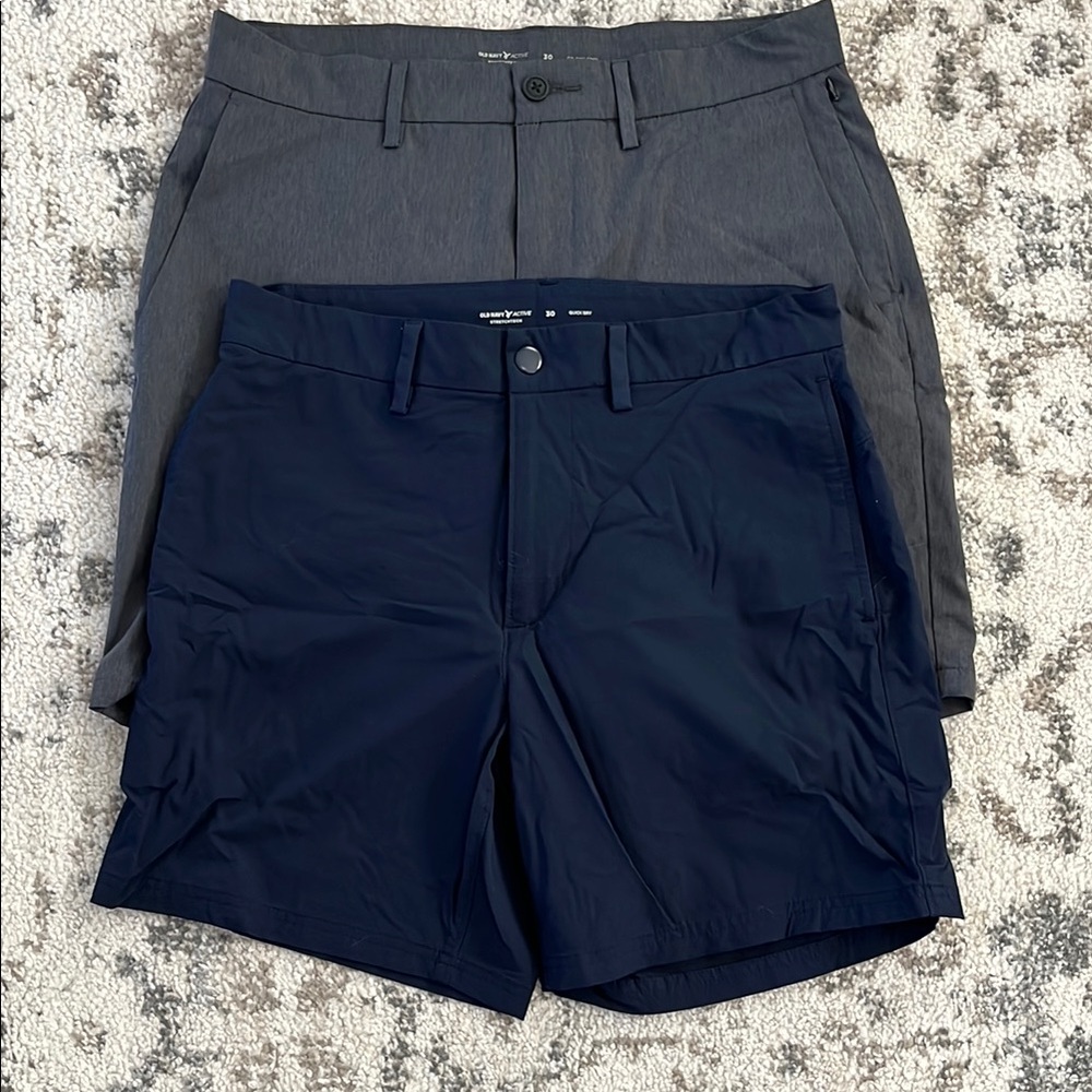 Set of 2 Men’s Old Navy Active Stretchtech Quick Dry Shorts size 30 navy gray